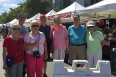 Sue, Helen, Harry, Dick, Lizz, Stan & Barb at Farmers Market